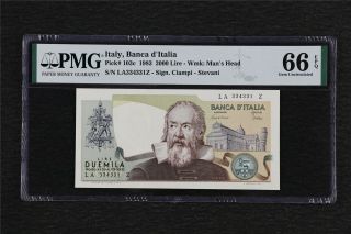 1983 Italy Banca D‘italia 2000 Lire Pick 103c Pmg 66epq Gem Unc