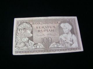 Indonesia 1952 100 Rupiah Banknote Fine Pick 46