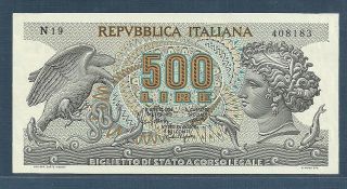 Italy Italia 500 Lire,  1966 / 1967,  P 93a,  Unc