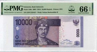 Indonesia 10000 Rupiah 2005/16 P 150 H Replacement Xwu 15th Gem Unc Pmg 66 Epq
