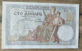 Yugoslavia,  Kingdom 100 Dinara 1934