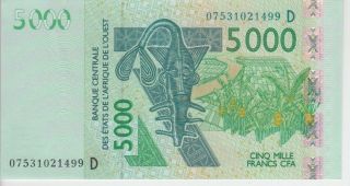 West African States P417e - Mali,  5,  000 5.  000 5000 Francs 2007,  Unc