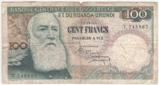 Belgian Congo 100 Francs 1956 P - 33a