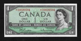 1954 Bank Of Canada $1 Dollar Replacement Note S/o 00200594 Bc - 37ba