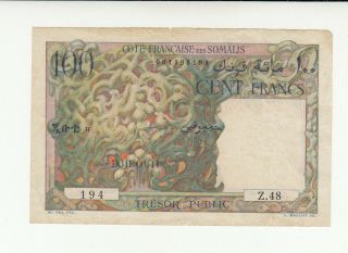 French Somaliland 100 Francs 1952 Circ. ,  Tears P26 @
