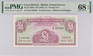 Great Britain 1 Pound Nd 1962 P M36 Gem Unc Pmg 68 Epq Top Pop Nr