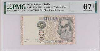 Italy 1000 Lire 1982 P 109 A Ciampi Stevani Gem Unc Pmg 67 Epq Nr