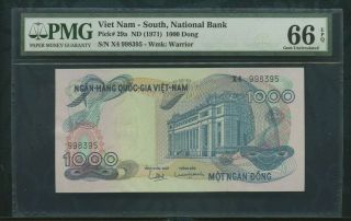 1971 1000 Dong P 29a Viet Nam - South,  Nationai Bank Pmg 66epq