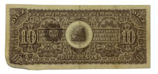 Ejercito Constitucionalista De Mexico 10 Pesos 1914 2