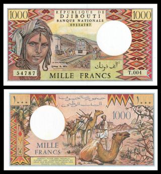 Djibouti 1000 Francs 1988,  Nd (1979 - 1988) Unc,  P - 37e Banknote