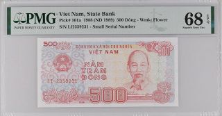 Vietnam 500 Dong 1988 (1989) P 101 A Gem Unc Pmg 68 Epq Nr