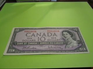 1954 - Canadian $10 Bill - Ten Dollar Note - Rv5812634