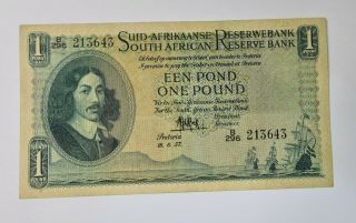 South Africa 1 Pound 1957 Banknote
