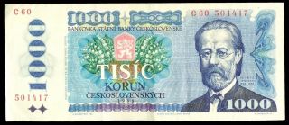 Czechoslovakia 1000 Korun 1985 Vf,  P - 98 Banknote