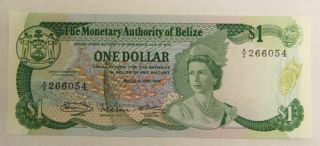 The Monetary Authority Of Belize $1 One Dollar Banknote - June 1980 - Unc