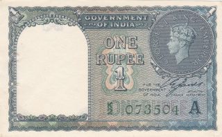 1 Rupee Ef - Aunc Banknote From British Government Of India 1940 Pick - 25