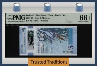 Tt Pk Unl 2018 Ireland Northern Ulster Bank Ltd.  5 Pounds Pmg 66 Epq Gem Unc