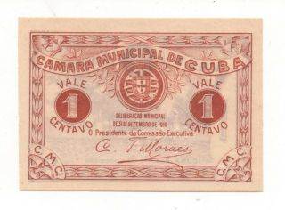 Portugal Notgeld Emergency Money C.  A 1 Centavos 1919 Look Scans