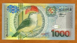 Suriname / Surinam 1000 Gulden,  2000,  P - 151,  Unc Colorful