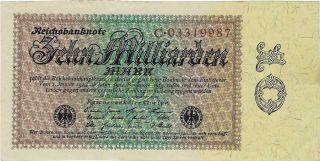 Reichsbanknote Germany - Berlin 15 Sept 1923 - 10 Milliarden Mark //354