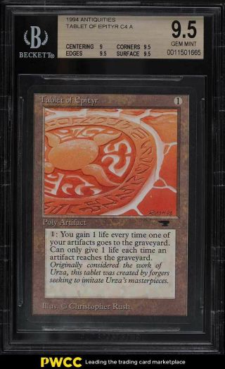 1994 Magic The Gathering Mtg Antiquities Tablet Of Epityr C4 A Bgs 9.  5 Gem