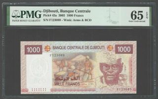 Djibouti 1000 Francs 2005 P42a Uncirculated Grade 65