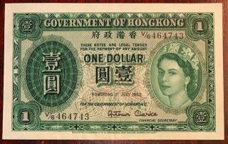 Hong Kong - Queen Elizabeth Ii - One Dollar 1952 - Pick 324a - Crisp Au