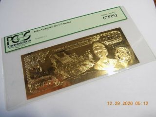 Nd (1984) Belize $75 Orchid 22k Gold Banknote - Pcgs 67ppq - Gem