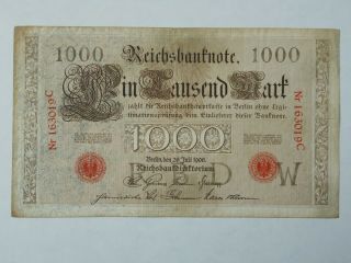 Germany 1000 Marks 26 July 1906 P - 27 Circulated