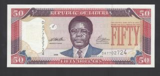 Liberia 50 Dollars 1999 Unc P.  24,  Banknote,  Uncirculated