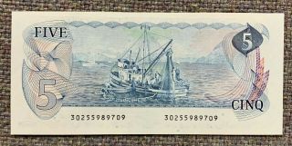 1979 Bank of Canada $5 Banknote - Cat BC - 53a - Uncirculated Note 2