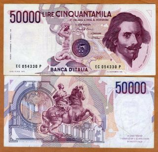 Italy,  50,  000 (50000) Lire D.  1984,  P - 113 (113a),  Xf