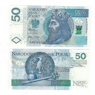 Poland 50 Zloty 2014 P - 185a Aa Series Unc
