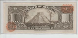 MEXICO PAPER MONEY UN 1000 PESOS 1977 CUAUHTEMOC EL CASTILLO CHICHEN - ITZA 2