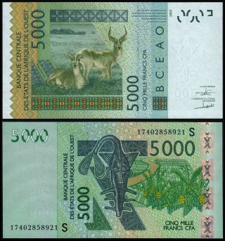 West African States 5000 Francs (p917s) 2003 (2017) Guinea Bissau Unc