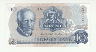 Norway 10 Kroner 1974 Replacement Circ.  @