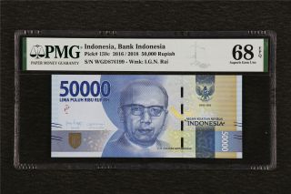 2016 / 2018 Indonesia Bank Indonesia 50000 Rupiah Pick 159c Pmg 68 Epq Gem Unc