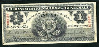 Guatemala El Banco Internacional (s116) 1 Peso 1923