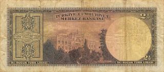 Turkey 2 1/2 Lira 27.  3.  1947 P 140 Series B 18 Circulated Banknote H5