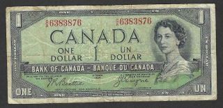 Canada 1954 1 Dollar Bill - Devil Face