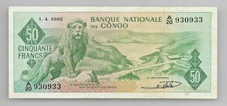 Belgian Congo 50 Francs 01 - 04 - 1962 P5 Xf