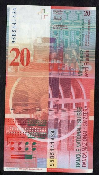 20 Francs From Switzerland Crispy Good/VG 2