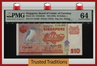 Tt Pk 11b Nd (1976) Singapore 10 Dollar Stunning Example Lcg 64 Very Choice