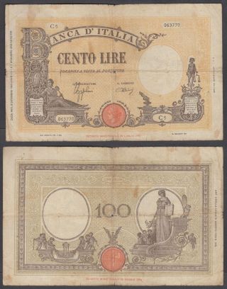 Italy 100 Lire 1942 (vg) Banknote P - 59