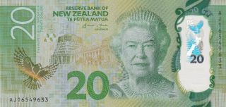 Reserve Bank Of Zealand 20 Dollars 2016 P - 193 Unc Qn.  Elizabeth Ii