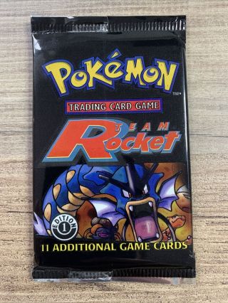 Wotc Pokemon Team Rocket Booster Pack 1st Edition Opened With Cards Gyarados