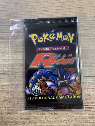WOTC Pokemon Team Rocket Booster Pack 1st Edition Opened With Cards Gyarados 2