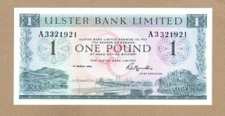 Ireland Northern: 1 Pound Banknote,  (unc),  P - 325b,  01.  03.  1976,