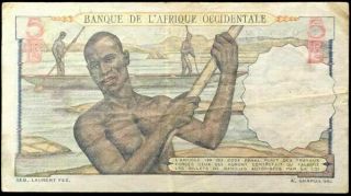 [46095] Afrique Occidentale - French West Africa 5 Francs Banknote 1953 VF 2