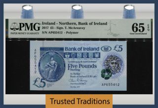 Tt Pk Unl 2017 Ireland Northern Ulster Bank Ltd.  5 Pounds Pmg 65 Epq Gem Unc